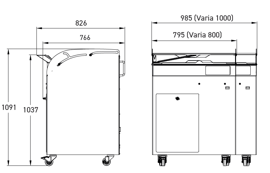 Technical drawingVaria Pro 1000