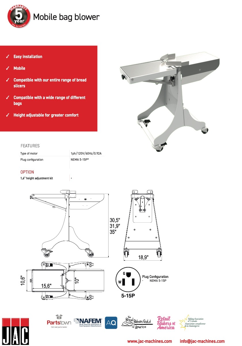 Technical drawingMobile bag blower